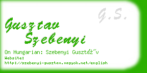 gusztav szebenyi business card